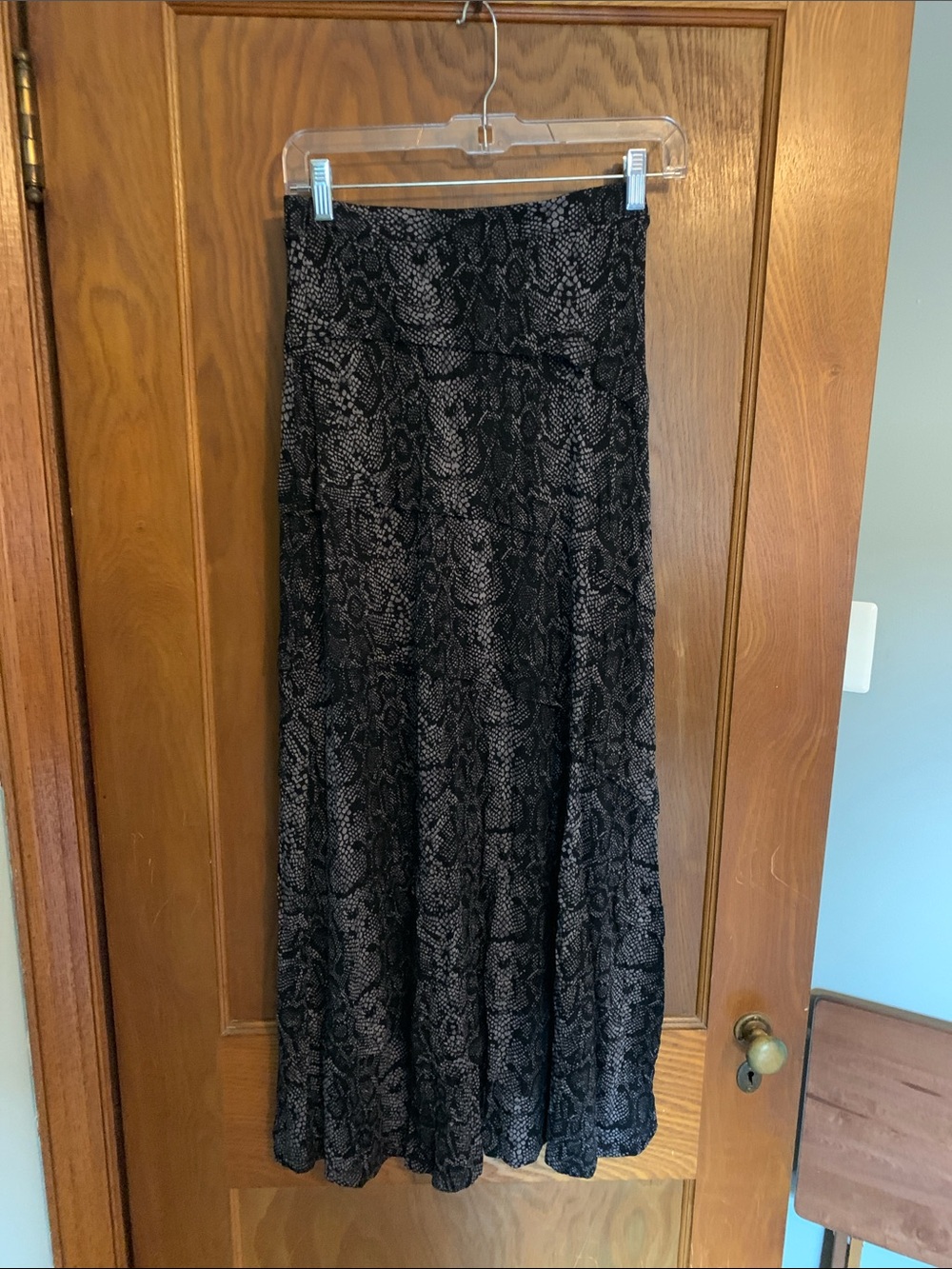 INC International Concepts Black Snake-Print Maxi Skirt